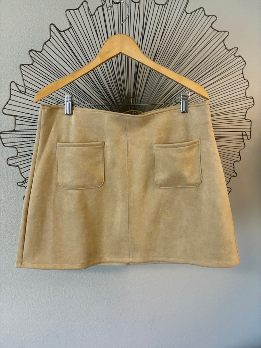 REWASH Mini Skirt Faux Suede Buff Color Size XL